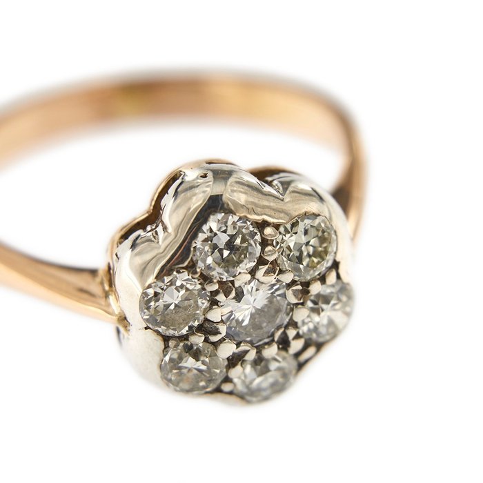 18 karat Hvitt gull, Rosegull - Ring - 0.66 ct Diamant