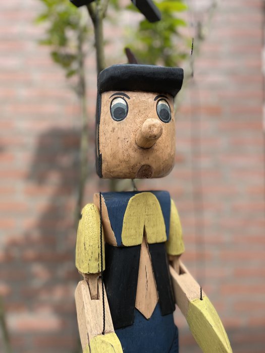 Nostalgico burattino di legno grande 'Pinocchio' - Legno - Catawiki