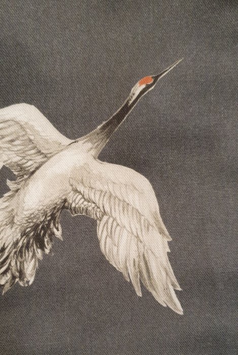 独特的新艺术风格面料，带有飞翔的灰鹤 - 300x280 厘米 - 纺织品  - 300 cm - 280 cm