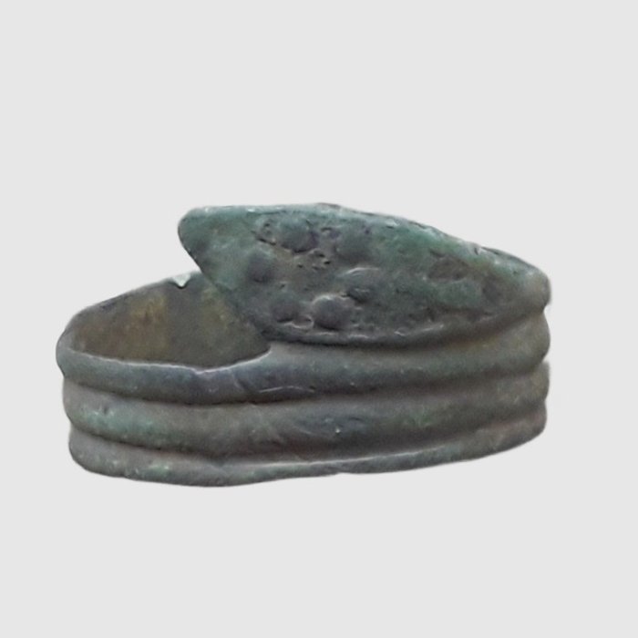 Post-Medievale Bronzo Anello serpente raro (J) - 17×0.1×20 mm