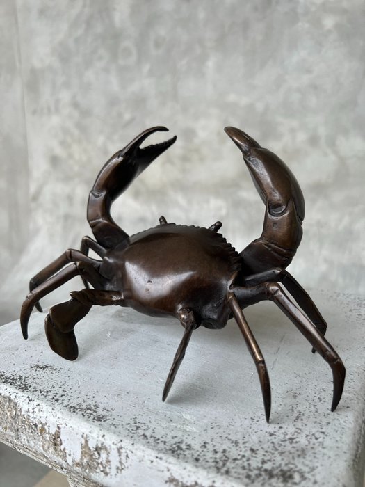 Veistos, NO RESERVE PRICE - Sooka Interior - Bronze Crab Sculpture - 14 cm - Pronssi