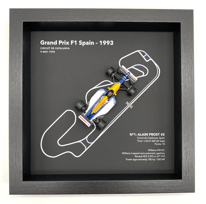 Artwork - Williams - Alain Prost - GP F1 Spain, Circuit de Catalunya 1993 WORLD CHAMPION