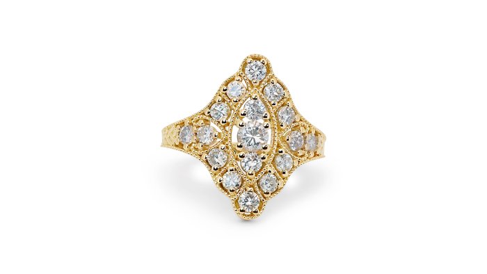 Gyűrű Sárga arany Gyémánt  (Természetes) 