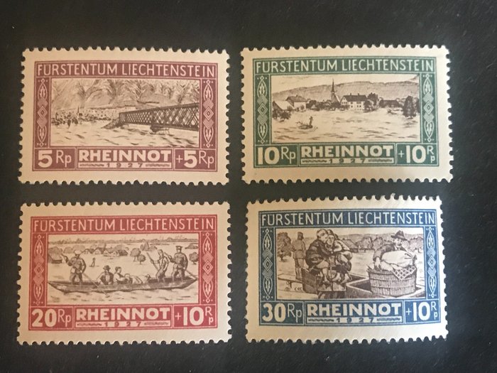Liechtenstein 1928 - Rheinnot - Michel 78/81