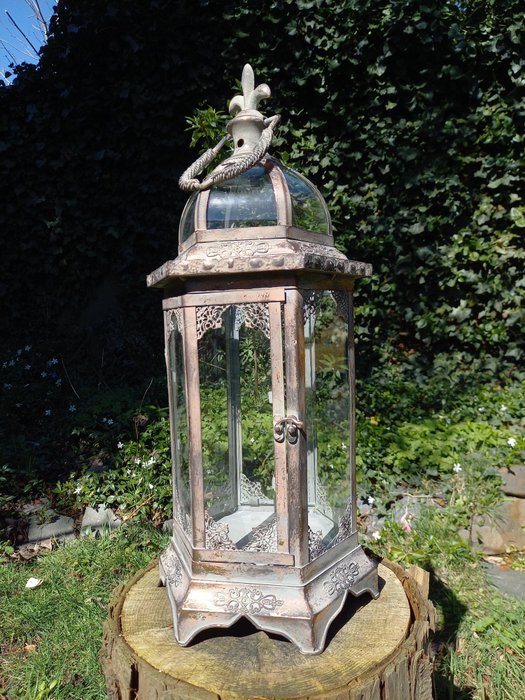 灯笼 - “大蜡烛灯笼” - 53 厘米 - 玻璃, 金属
