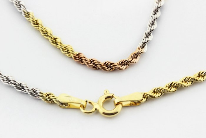 Ohne Mindestpreis - Halskette - 18 kt Gelbgold, Roségold, Weißgold