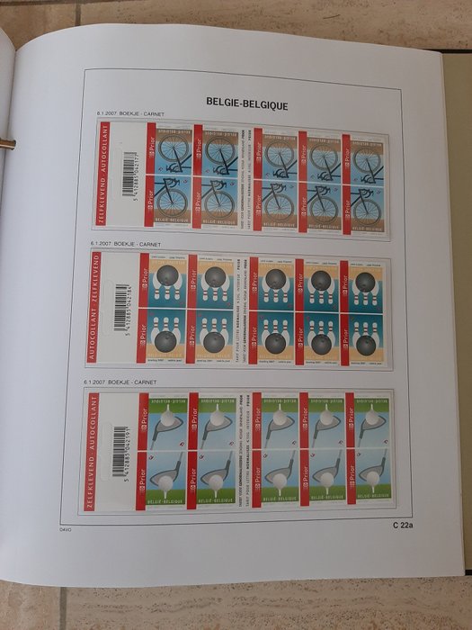 Bélgica 2007/2009 - completos, los folletos autoadhesivos de los suplementos davo C
