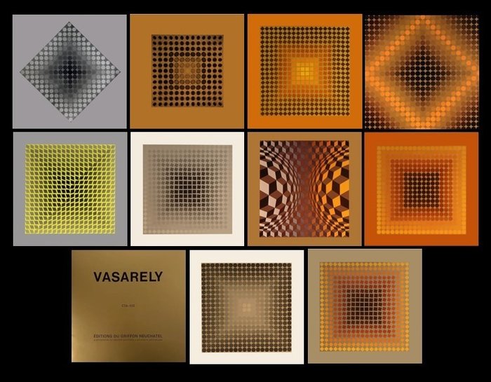 after Victor Vasarely - Victor Vasarely (1906-1997) - 10 sérigraphies / Portfolio complet de 1971