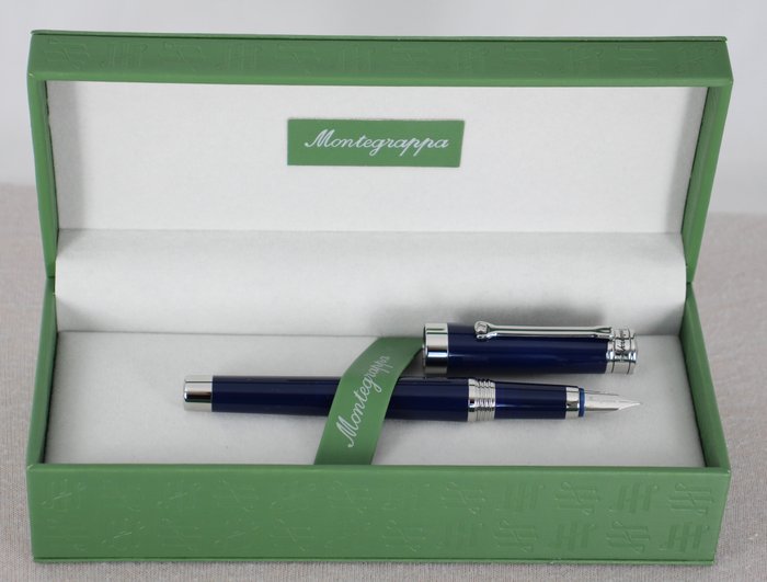 Montegrappa - Parola Navy Blue Fountain Pen - Caneta de tinta permanente