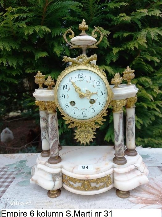 Orologio da mensola - Samuel Marti - Marmo, Ottone - Seconda metà del 19° secolo