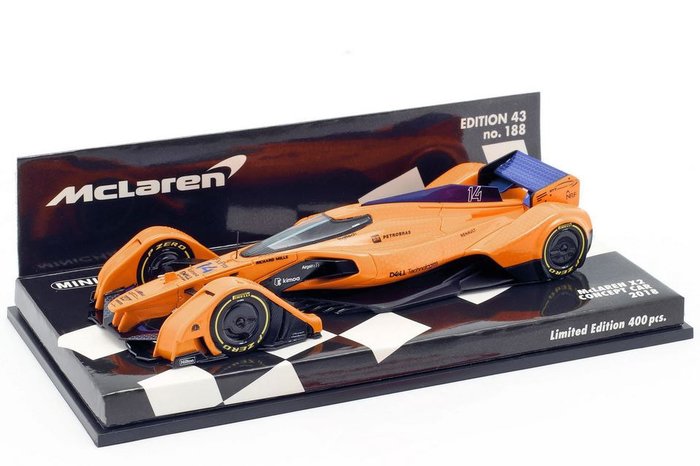 Minichamps 1:43 - 1 - Modellino di auto da corsa - McLaren X2 Concept Car 2018 - Edizione limitata di 400 pezzi.