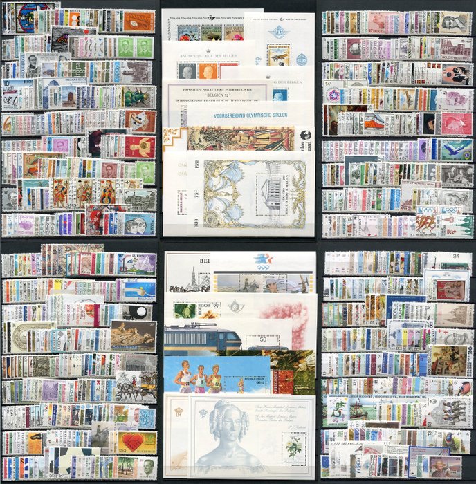 Belgium 1970/1989 - 1970-es és 1980-as évek: teljes bélyeg- és blokkgyűjtemény - 1519/2348 + BL 47/65