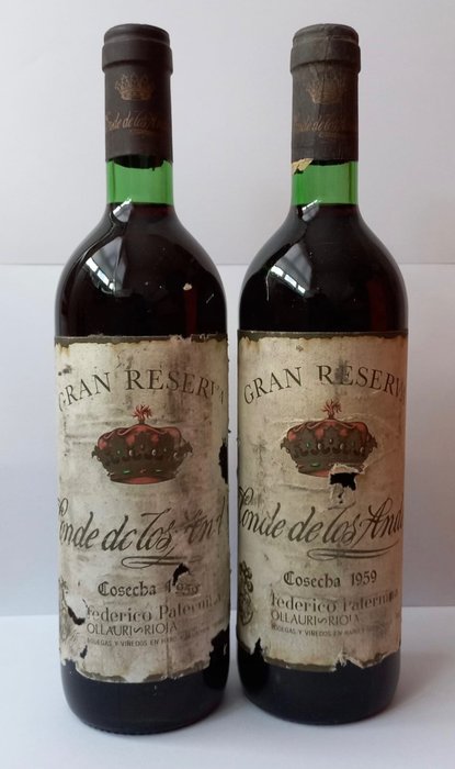 1959 Federico Paternina, Conde de los Andes - La Rioja Gran Reserva - 2 Bottiglie (0,75 L)