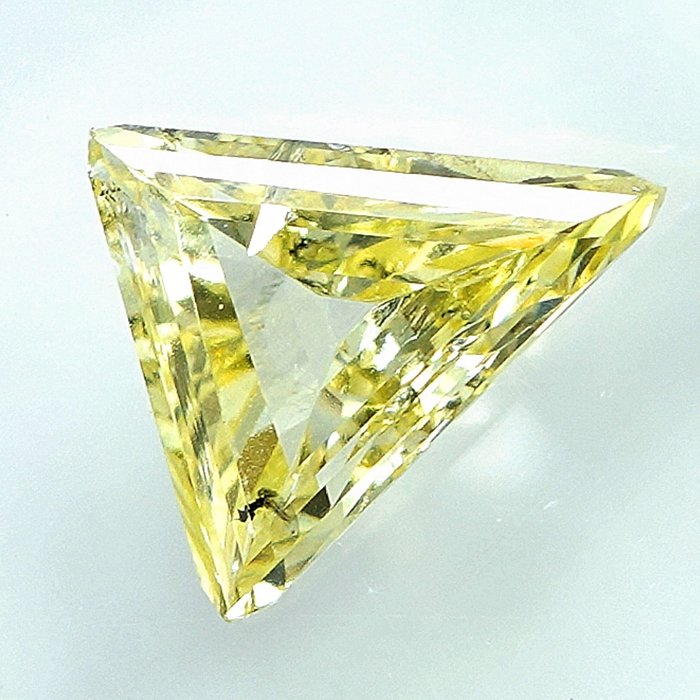 Diament - 0.87 ct - Trilliant (trójkątny) - Natural Fancy Yellow - SI2 (z nieznacznymi inkluzjami)