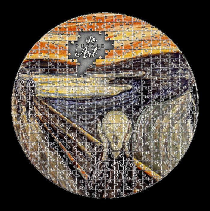 喀麥隆. 3000 Francs 2022  SoPuzzle Art - Edvard Munch - Scream 3 Oz, (.999)