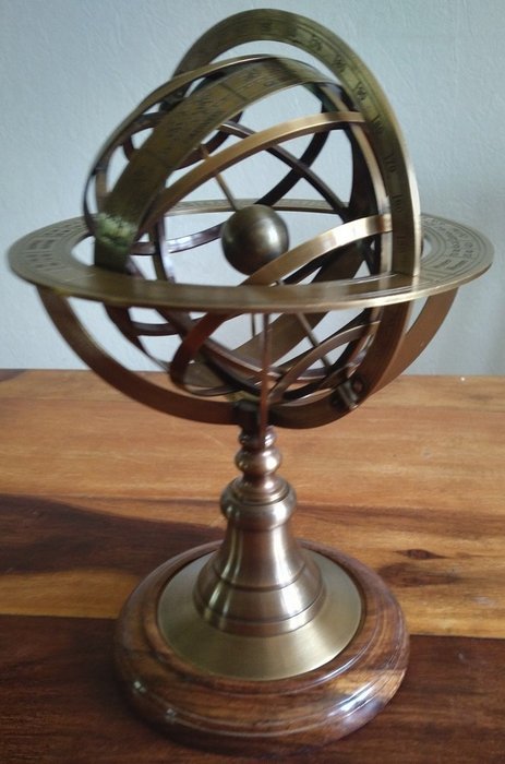 Jordglob med armillarsfär - Sphère armillaire de Ptolémée - 1990 - 1