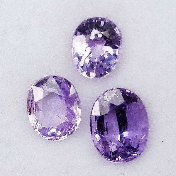 3 pcs  Violet Sapphire - 1.80 ct