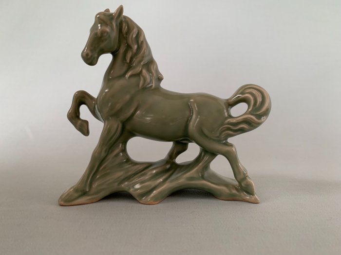 Figura verde Celadone - Cavallo - Ceramica