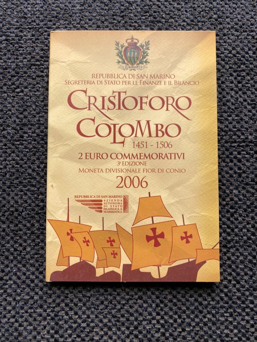 San Marino. 2 Euro 2006 "Christoffel Columbus"