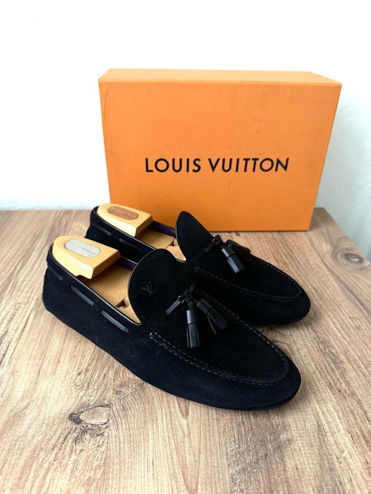 lv black loafers