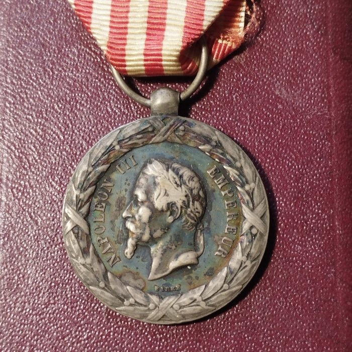 Francia - Esercito/fanteria - Bellissima Medaglia Campagna d'Italia 1859 Impero Premio Napoleone III (AA3)