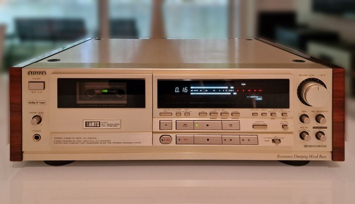 Aiwa - XK-S9000 - Resonance dumping wood base - Leitor gravador de cassetes