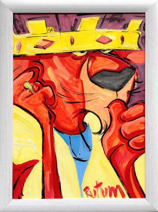 Ruttum - Prince John [Robin Hood] - Large Painting - 79 x 59 x 1 cm - Street Art - Framed