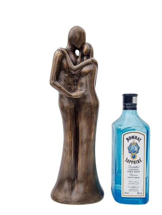 Sculpture, A couple in love - 42 cm - Bronze