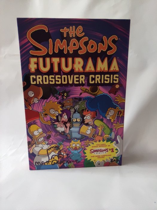 The Simpsons, Futurama - Matt Groening - Autografo, Fumetti, Libro Signed, The Simpsons Futurama Crossover Crisis