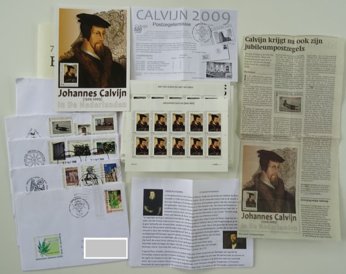 Tema Calvin - Paesi Bassi 2009 - Collection of personal stamps issued due to "Calvijn 500 jaar".