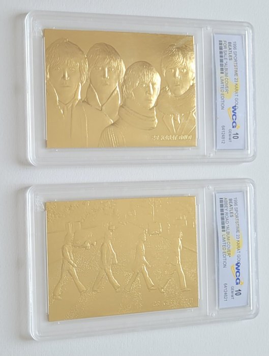 The Beatles - Beatles zu verkaufen & Abbey Road – SportsTime – 2x 23-karätige Goldkarten-Albumhüllen - 1996