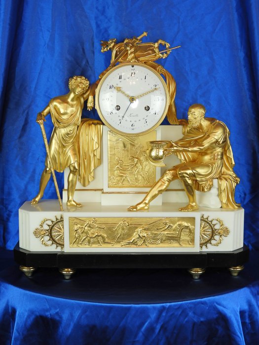 Un importante orologio da camino del periodo del Direttorio - Dieudonné Kinable, attributed to Claude Galle - Bronzo dorato, Marmo - intorno al 1800