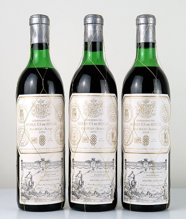 1970 Marqués de Riscal - Rioja Reserva - 3 Bottiglie (0,75 L)