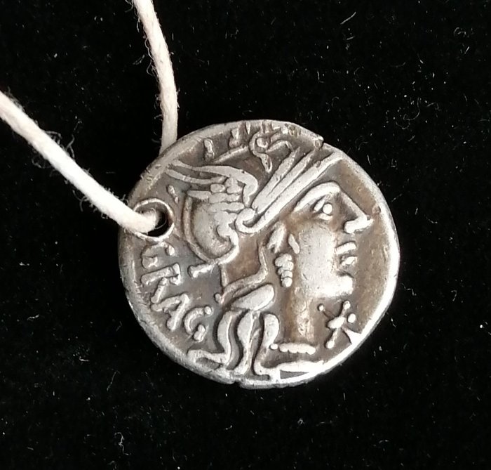 Roma antica Argento Ciondolo moneta - 18×1×18 mm