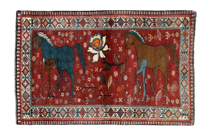 Gabbeh - oggetto da collezione - cavalli - Tappeto - 176 cm - 115 cm