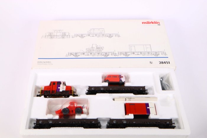 Märklin H0 - 28451 - Trenino elettrico - Treno di costruzione in quattro pezzi - Strukton