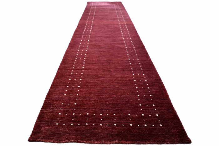 勃根地紅 Gabbeh - 未使用 - 長條地毯 - 338 cm - 80 cm