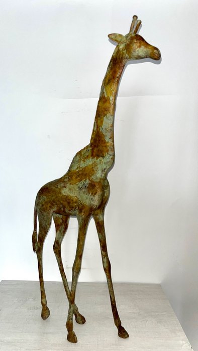 Abdoulaye Derme - Bronzo raffigurante una grande Giraffa - 65 cm - Bronzo africano
