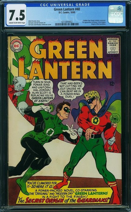 Green Lantern #40 - CGC 7.5 1º St Appearance of Krona Gil Kane - Prima edizione - (1965)