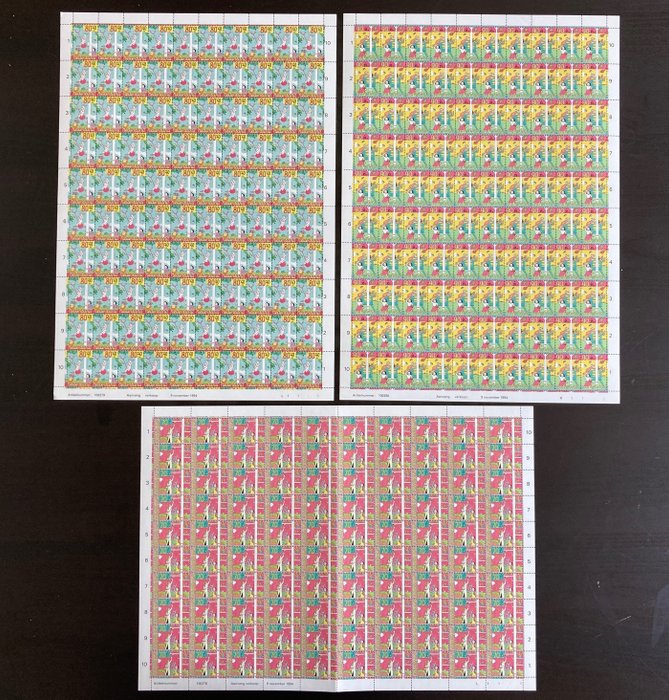 Paesi Bassi 1994 - Series of children's aid stamps in complete sheets - NVPH 1624/1626
