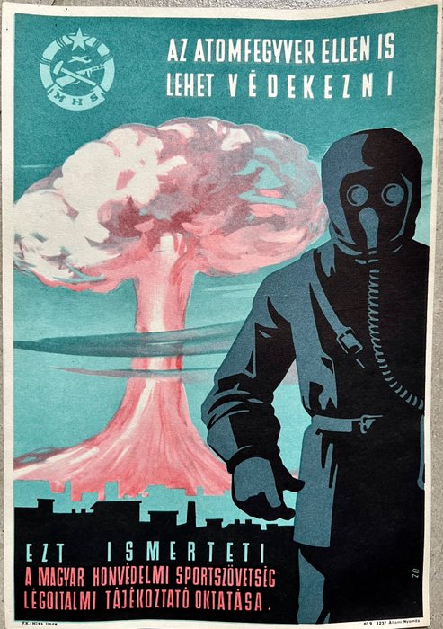 MHS - “Defence against nuclear attack” - war, military, communist, Russian occupation, USSR - Década de 1950