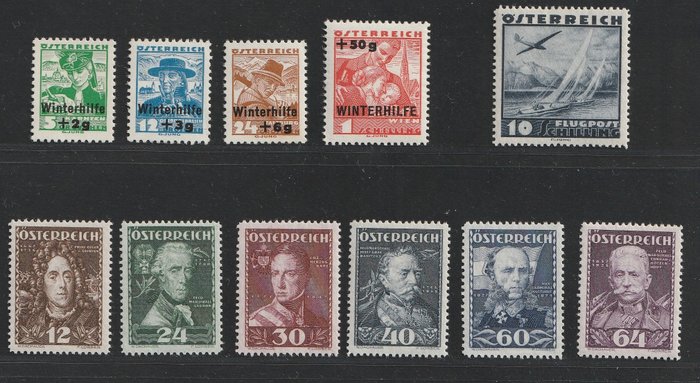 Austria 1935/1937 - Various better issues - Michel 612, 613/616, 617/622