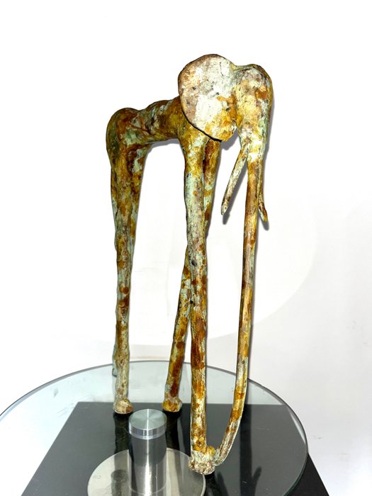 Abdoulaye Derme - Bronzo raffigurante un Elefante - 32 cm - Bronzo