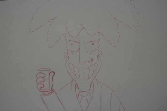 The Simpsons - Original drawing of Sideshow Bob