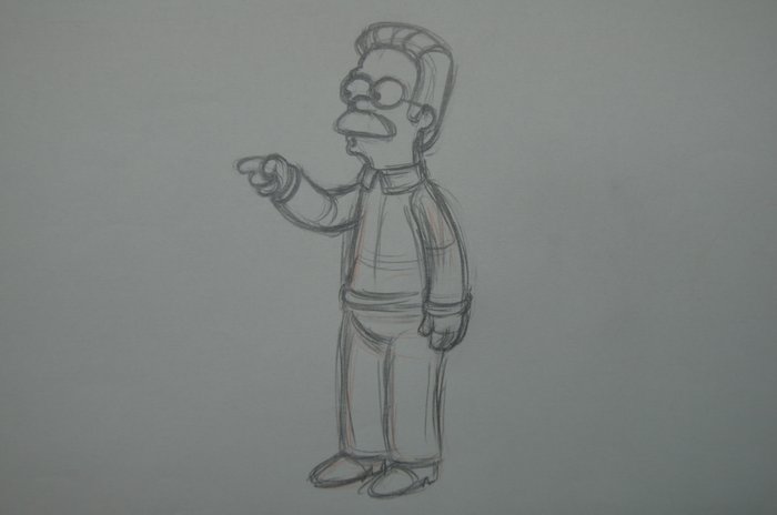 The Simpsons - Original drawing of Ned Flanders