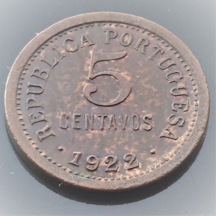 Portugalia. Republic. 5 Centavos 1922