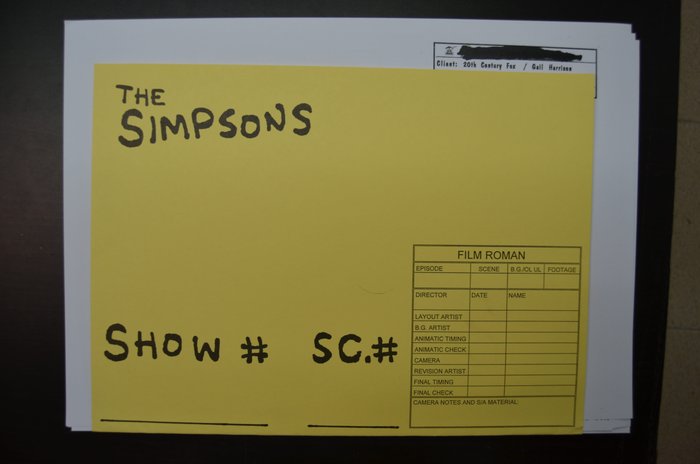 The Simpsons - Portfolio of 10 printed model drawings - Revised 1998, used by the animators as a guide - Big size