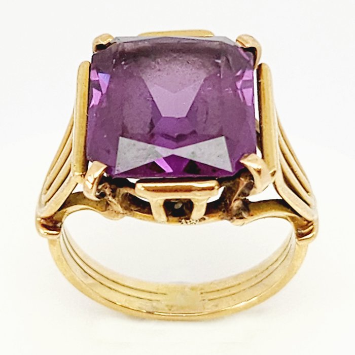 18 克拉 黃金 - 戒指 - 7.00 ct 紫水晶