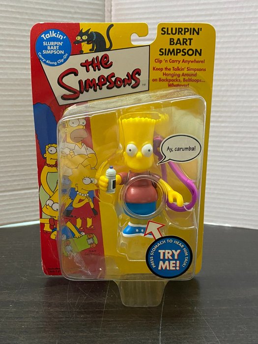 The Simpsons - Slurpin' Bart Simpson - Clip 'n Carry, toy figure (2000), sealed new