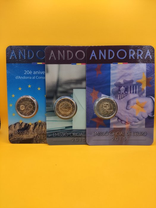 Andorre. 2 Euro 2014/2015 (3 coincards)
